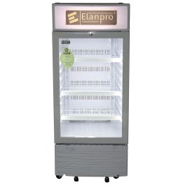 Elanpro 200 Litre Single Door Visi Cooler with LED Lighting and Adjustable Shelves, White, ECG205