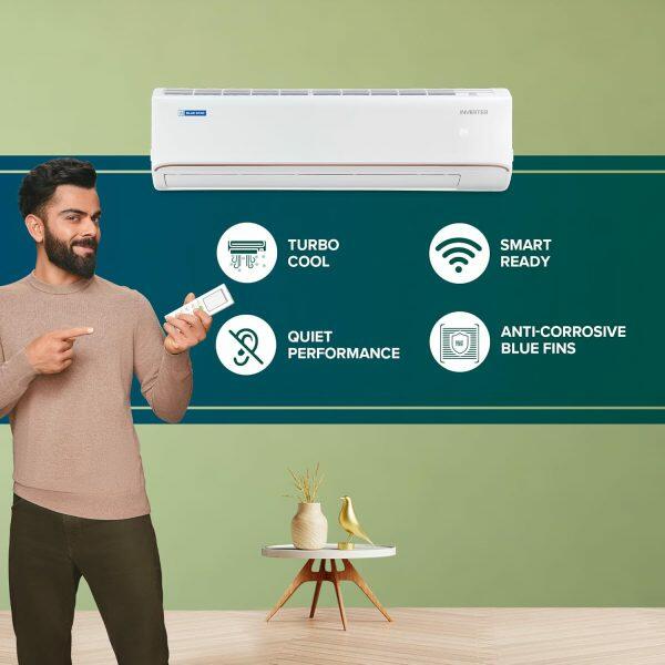 BlueStar IA318QCU 1.5 Ton 3 Star Inverter Split AC with 5-in-1 Convertible & 4 Way Swing, White