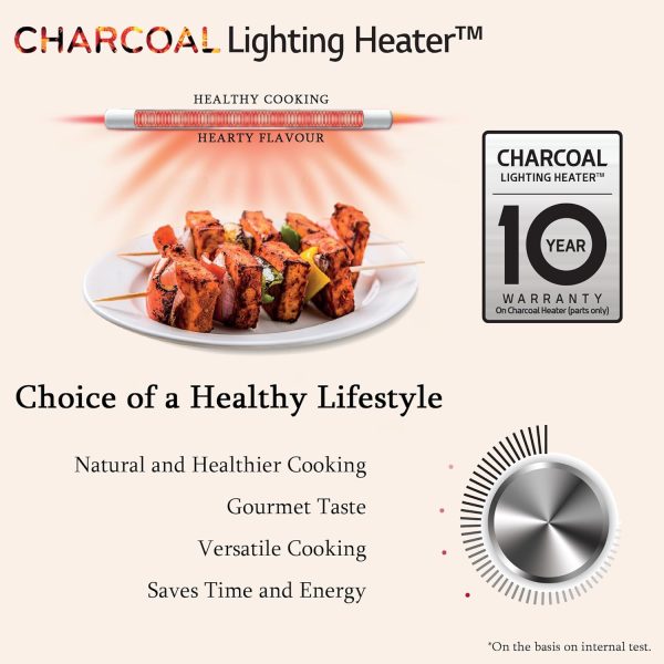 LG MJEN326PKW, 32 Litre Charcoal Convection Microwave with 360 Degree Motorised Rotisserie and Wi-Fi, Black