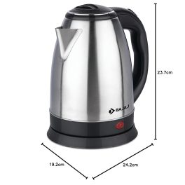 Bajaj 1.8 Liter Electric Kettle, Ktx 1.8L Dlx, Black