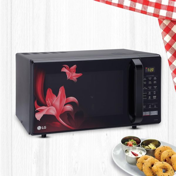 LG MC2846BR, 28 Litre Convection Microwave with Stainless Steel Cavity with 51 Auto Cook Menu, Black