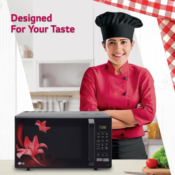 LG MC2846BR, 28 Litre Convection Microwave with Stainless Steel Cavity with 51 Auto Cook Menu, Black