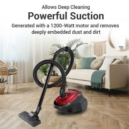 Eureka Multipurpose Vacuum Cleaner for Dry Cleaning with Suction and Blower and 5 Accessories for various cleaning, Red, Jazz