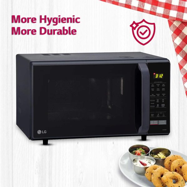 LG MC2846BG, 28 Litre Convection Microwave Oven with Stainless Steel Cavity, Black