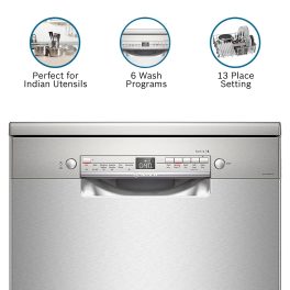 Bosch SMS6ITI, 13 Place IOT Enabled Freestanding Dishwasher with 3 Stage Rackmatic Design, Silver