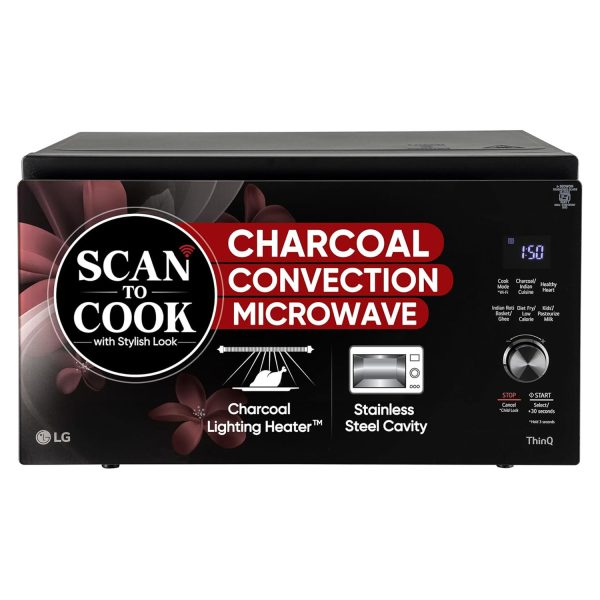 LG MJEN326PKW, 32 Litre Charcoal Convection Microwave with 360 Degree Motorised Rotisserie and Wi-Fi, Black