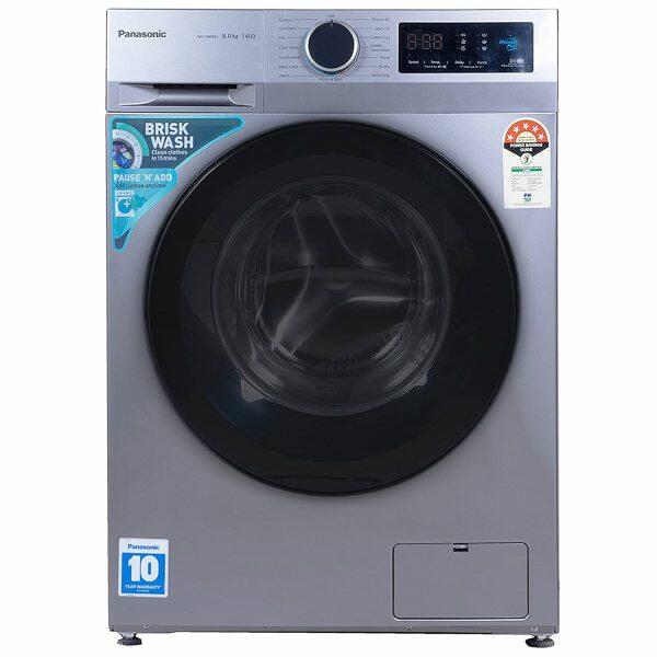 Panasonic NA-148MB3L01, 8 KG 1400 RPM Fully Automatic Front Load Machine with 5 Star Rating, Brisk Wash and Pause N Add, Silver