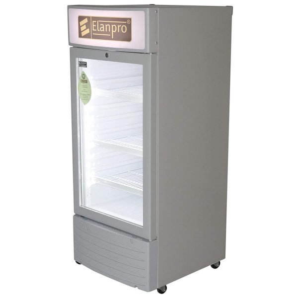 Elanpro 200 Litre Single Door Visi Cooler with LED Lighting and Adjustable Shelves, White, ECG205