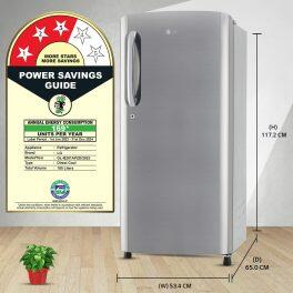 LG 185L Single Door Refrigerator (GL-B201APZD, Shiny Steel)