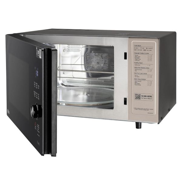 LG MJEN286UFW, 28 Litre Charcoal Convection Microwave with Glass Touch & Dial and Wi-Fi, Black