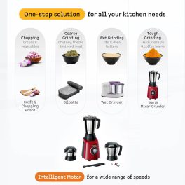 Bosch MGM4334RIN, 600 Watt 3 Jar with Blunt Pounding Blade, Red