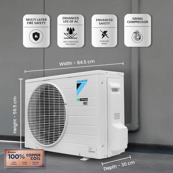 Daikin FTKL60UV 1.8 Ton 3 Star Inverter Split AC with 4 Way Swing and PM 2.5 Filter, White
