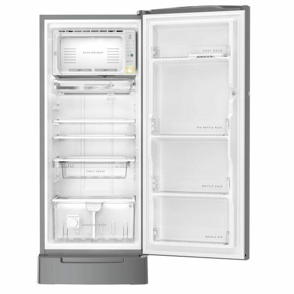 Whirlpool 260 Impro Roy Inv, 236 Litre 3 Star Single Door Refrigerator with Inverter Compressor, Base Drawer, 4-in-1 Cooling Modes and 1 Hour Icing Technology, Alpha Steel