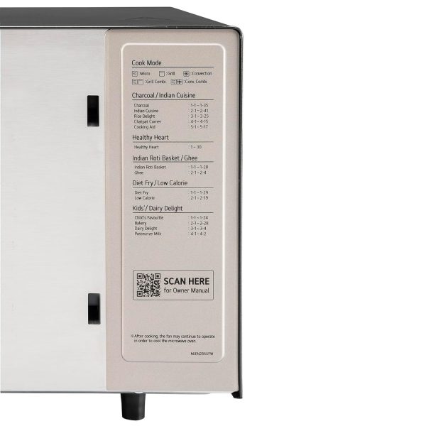 LG MJEN286UFW, 28 Litre Charcoal Convection Microwave with Glass Touch & Dial and Wi-Fi, Black