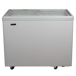 Elanpro 400 Litre Double Door Glass Top Deep Freezer with Toughened Glass, Grey, EKG405