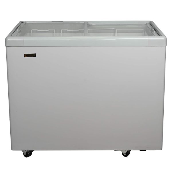 Elanpro 400 Litre Double Door Glass Top Deep Freezer with Toughened Glass, Grey, EKG405