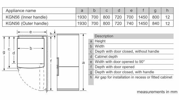 Bosch KGN56CX41I, 508 Litre 2 Star Bottom Mount Stainless Steel