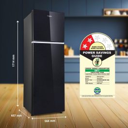 Whirlpool IF INV ELT 305GD, 259 Litre 2 Star Double Door Intellisense Inverter Technology and 17 Hours Cooling Retention, Crystal Black