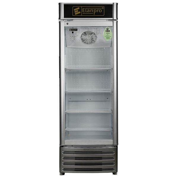 Elanpro 300 Litre Single Door Visi Cooler with LED Lighting and Adjustable Shelves, White, ECG305
