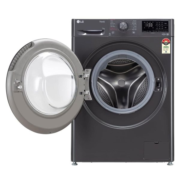 LG FHV1207Z2M, 7 KG 1200 RPM Front Load with AI 6 Motion Direct Drive and Steam, Black