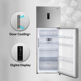 LG 343L 3 Star Double Door Refrigerator (GL-T382TPZX, Shiny Steel)