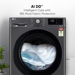 LG FHV1207Z2M, 7 KG 1200 RPM Front Load with AI 6 Motion Direct Drive and Steam, Black