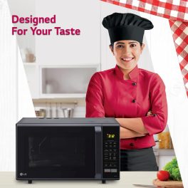 LG MC2846BG, 28 Litre Convection Microwave Oven with Stainless Steel Cavity, Black