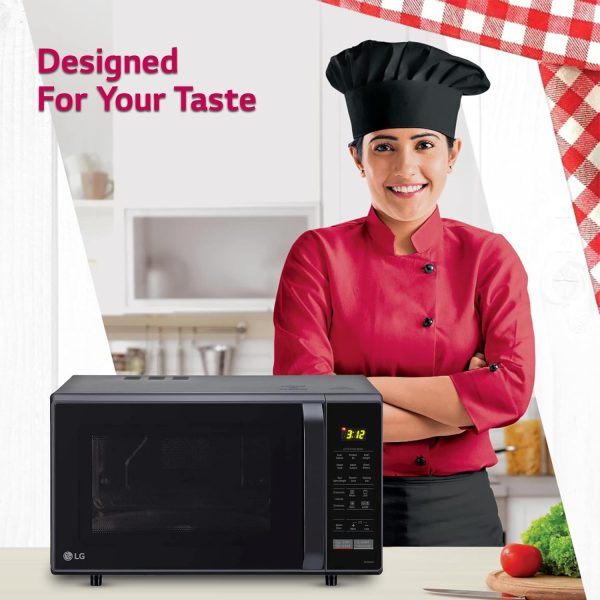 LG MC2846BG, 28 Litre Convection Microwave Oven with Stainless Steel Cavity, Black