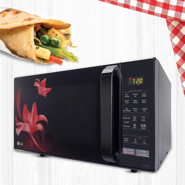 LG MC2846BR, 28 Litre Convection Microwave with Stainless Steel Cavity with 51 Auto Cook Menu, Black