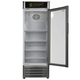 Elanpro 300 Litre Single Door Visi Cooler with LED Lighting and Adjustable Shelves, White, ECG305