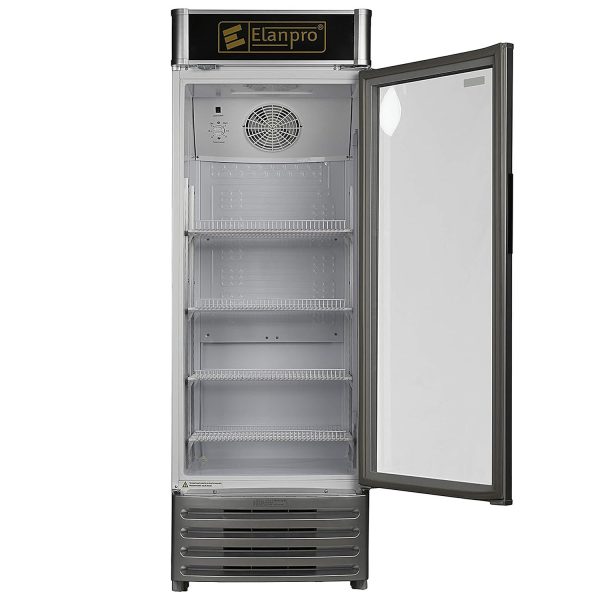 Elanpro 300 Litre Single Door Visi Cooler with LED Lighting and Adjustable Shelves, White, ECG305