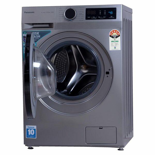 Panasonic NA-148MB3L01, 8 KG 1400 RPM Fully Automatic Front Load Machine with 5 Star Rating, Brisk Wash and Pause N Add, Silver