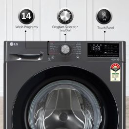 LG FHV1207Z2M, 7 KG 1200 RPM Front Load with AI 6 Motion Direct Drive and Steam, Black