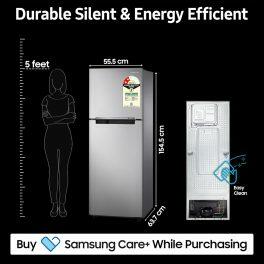 Samsung 236L Double Door Refrigerator (RT28C3021GS/HL, Grey Silver)