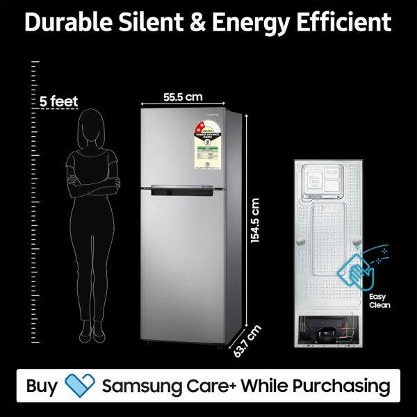 Samsung 236L Double Door Refrigerator (RT28C3021GS/HL, Grey Silver)