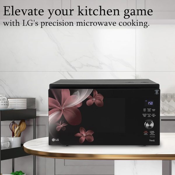 LG MJEN326PKW, 32 Litre Charcoal Convection Microwave with 360 Degree Motorised Rotisserie and Wi-Fi, Black