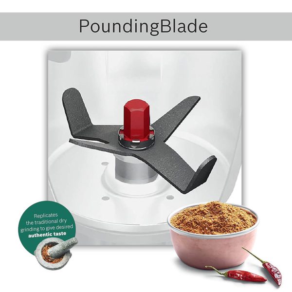Bosch MGM4334RIN, 600 Watt 3 Jar with Blunt Pounding Blade, Red