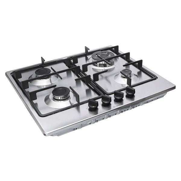 Bosch 4 Burner Hob with Stainless Steel Design, Tilt and Stay for easy cleaning of Cooktop, Silver, PGH6B5B60i