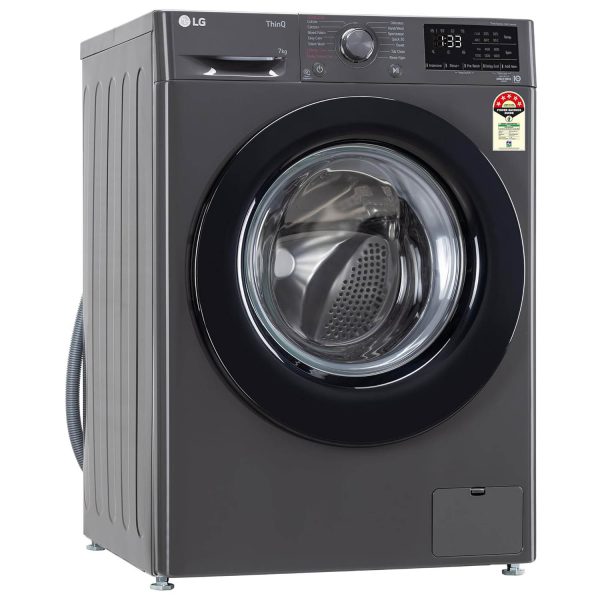 LG FHV1207Z2M, 7 KG 1200 RPM Front Load with AI 6 Motion Direct Drive and Steam, Black