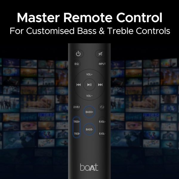 boAt 500 Watts Soundbar with Satellite Speakers, Black, Aavante Bar Azure