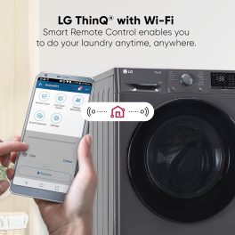 LG FHV1207Z2M, 7 KG 1200 RPM Front Load with AI 6 Motion Direct Drive and Steam, Black