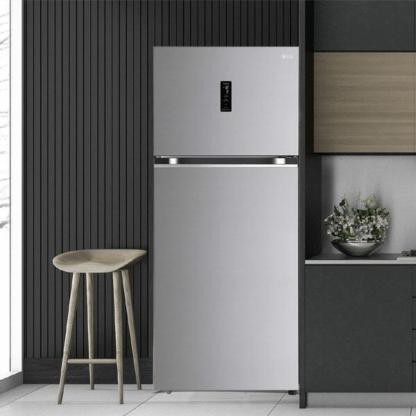 LG 380L Double Door Refrigerator (GL-T412VPZX, Shiny Steel)