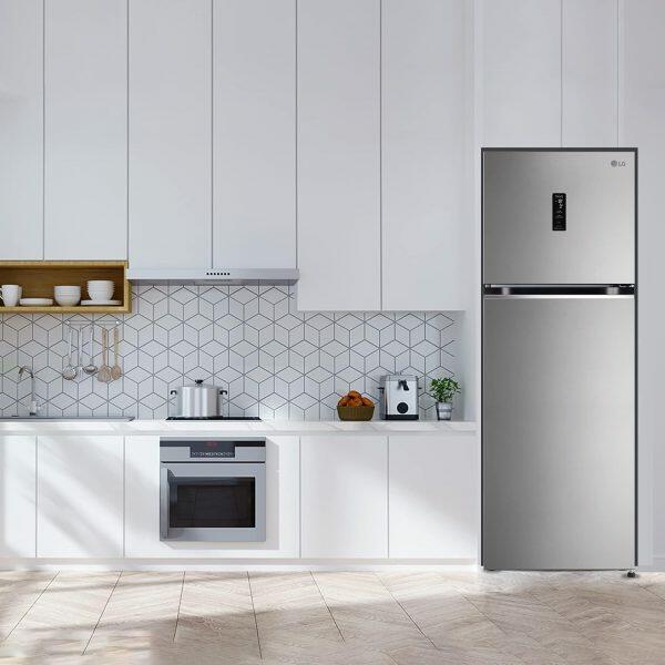 LG 343L 3 Star Double Door Refrigerator (GL-T382TPZX, Shiny Steel)