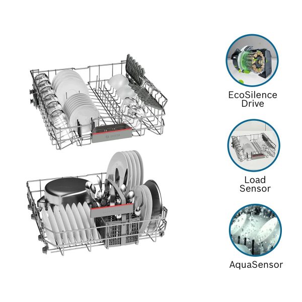 Bosch SMS6ITI, 13 Place IOT Enabled Freestanding Dishwasher with 3 Stage Rackmatic Design, Silver