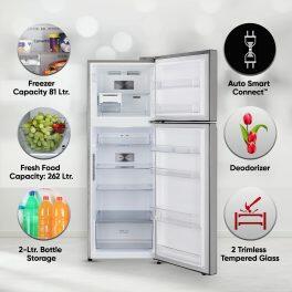 LG 343L 3 Star Double Door Refrigerator (GL-T382TPZX, Shiny Steel)