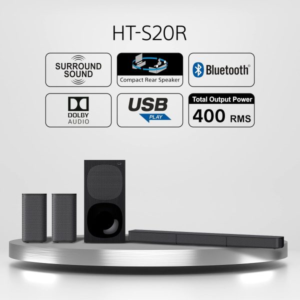 Sony 400 Watt, 5.1 Channel Home Theatre, Black, HT-S20R
