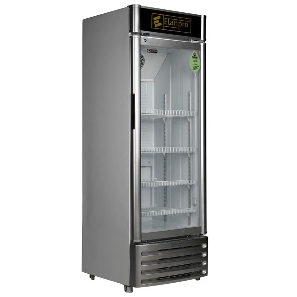 Elanpro 300 Litre Single Door Visi Cooler with LED Lighting and Adjustable Shelves, White, ECG305