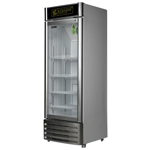 Elanpro 300 Litre Single Door Visi Cooler with LED Lighting and Adjustable Shelves, White, ECG305