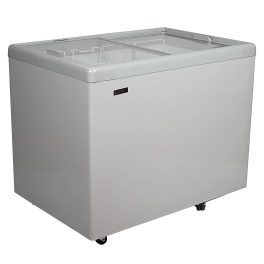 Elanpro 400 Litre Double Door Glass Top Deep Freezer with Toughened Glass, Grey, EKG405