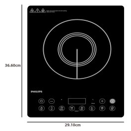 PHILIPS HD4929/01, 2100 Watts Induction Cook-top with 8 Power Levels, Black